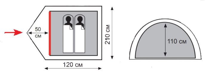 ПалаткаTrek 2 зелёный/желтый цвет