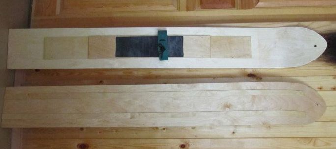 Лыжи Зима с полозьями (береза, осина 220мм), длина 135 см