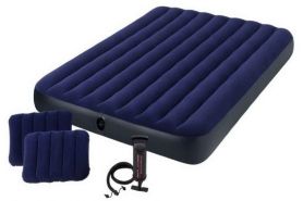 Матрас надувной Classic Downy 152x203x25 см + насос ручной + надувные подушки