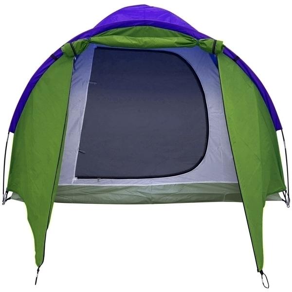 Палатка туристическая Кама-3 двухслойная, (100+215)*215*170 см, зелено-синий