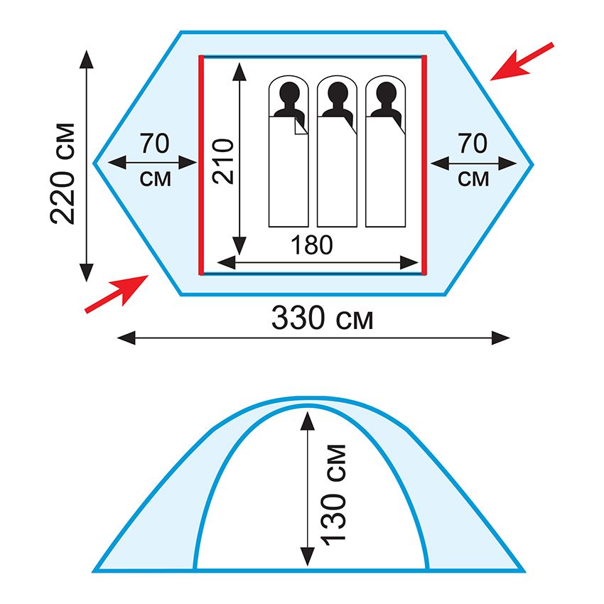 Палатка Tramp Rock 3 v2, серый