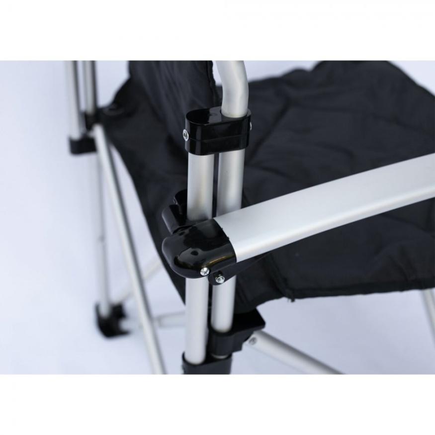 Tramp кресло раскладное с жесткими подлокотниками (черный/серый)