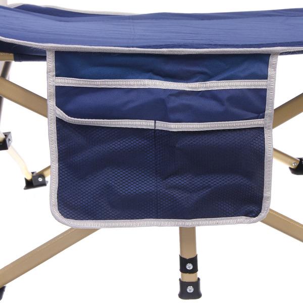 Раскладушка кемпинговая складная с матрасом 188*66*49 см, серый-синий