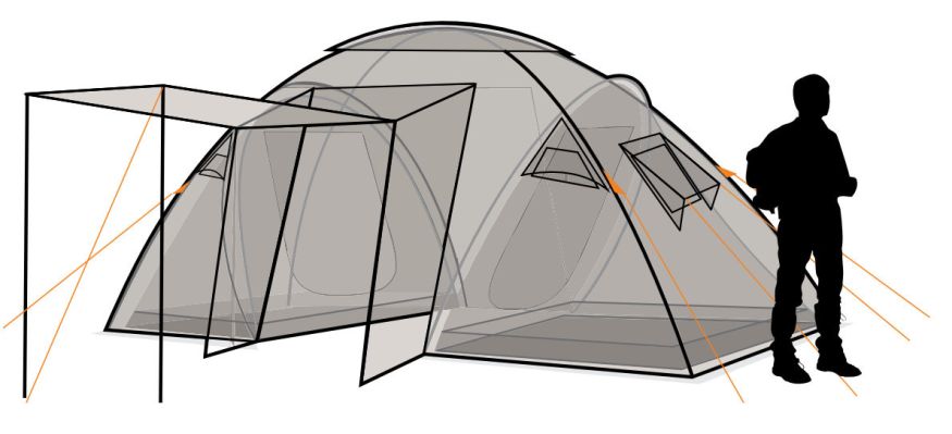 Палатка Canadian Camper SANA 4 PLUS, цвет woodland