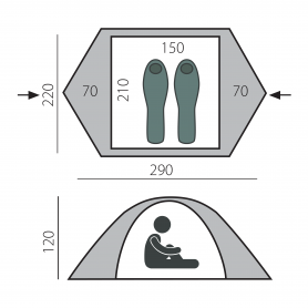 Палатка Btrace Cloud 2-местная, зеленая