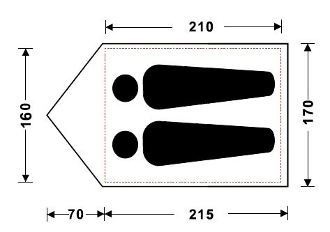 Палатка King Camp HIKER Fiber 2, двухместная