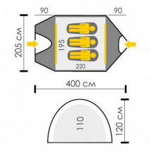 Палатка "Peak 3 Pro" зеленая, Talberg