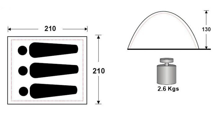 Палатка King Camp MONODOME Fiber, трехместная