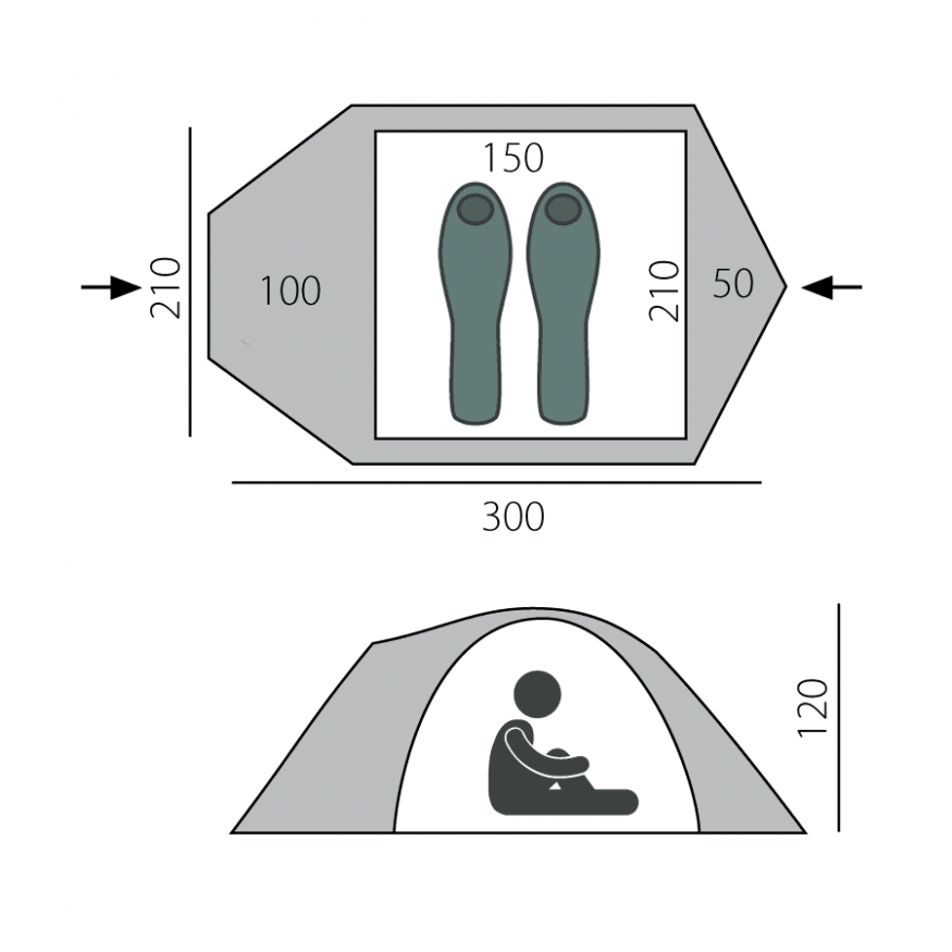 Палатка Btrace Talweg 2+, зеленая